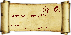 Szávay Oszlár névjegykártya